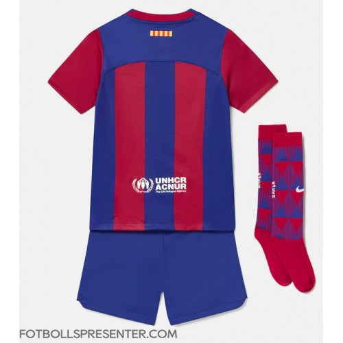 Barcelona Hemmatröja Barn 2023-24 Kortärmad (+ korta byxor)